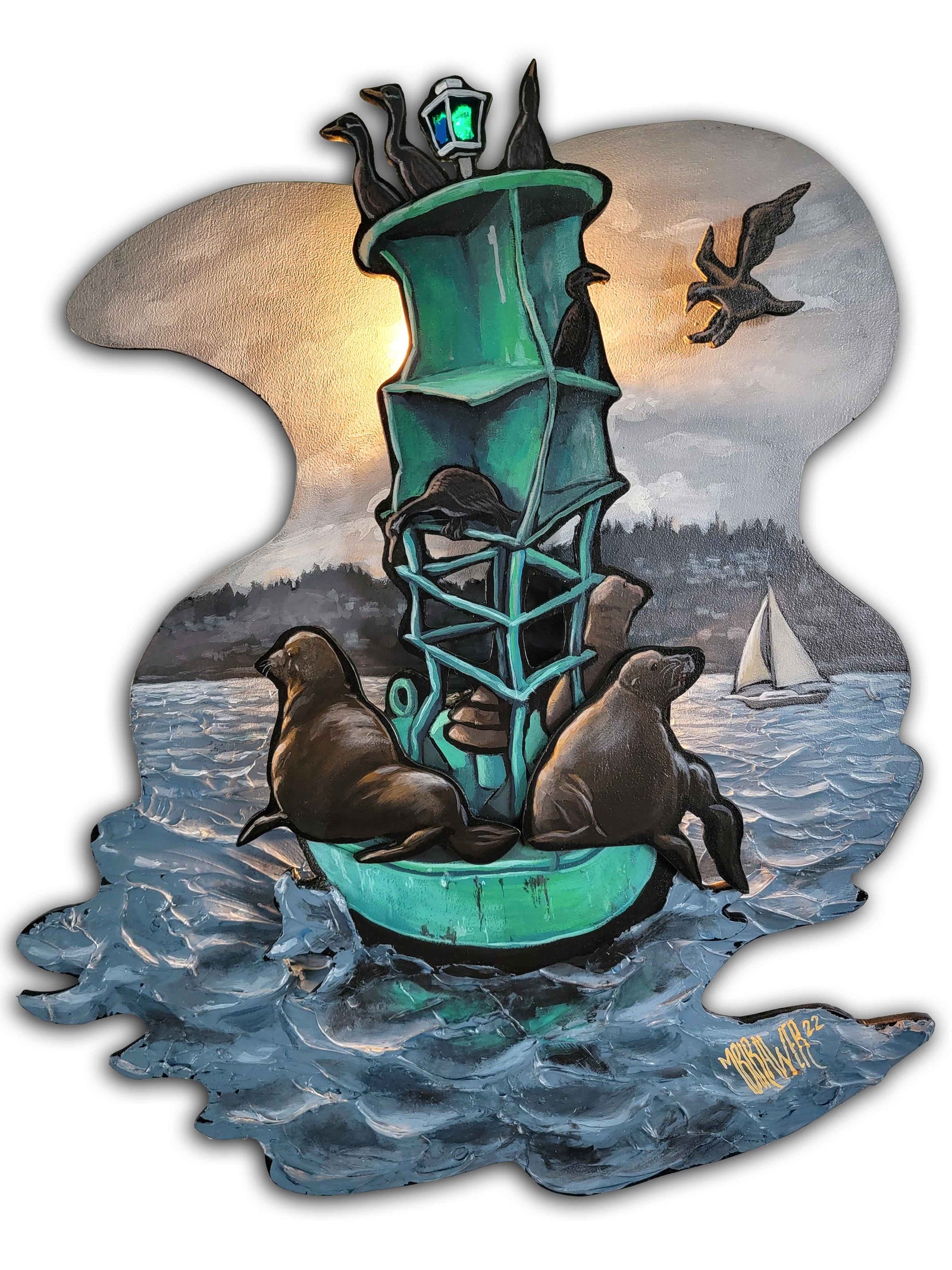 A Brief Rest On Buoy 1 Original Painting