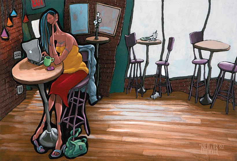 Seul dans le Cafe Cutout Painting