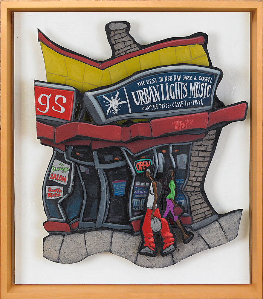 Urban Lights Cutout Painting