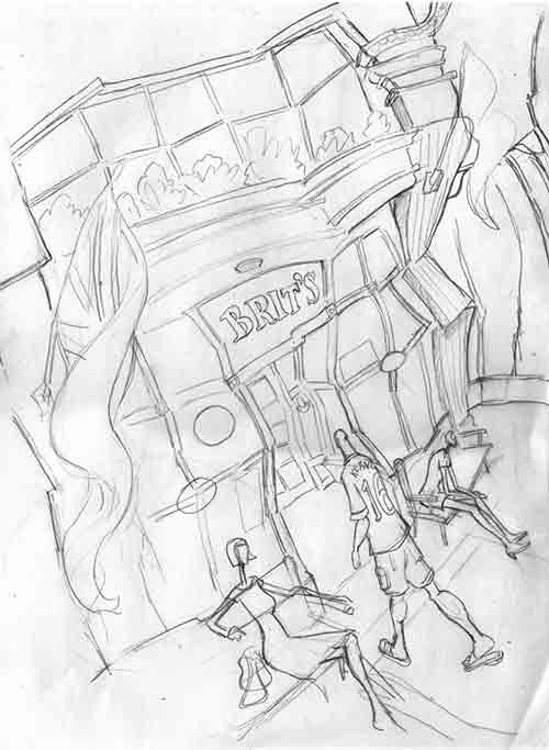 Brit's Pub Concept Drawing