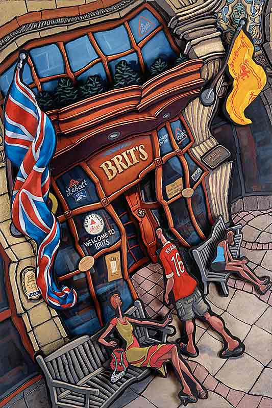 Brit's Pub Original Painting