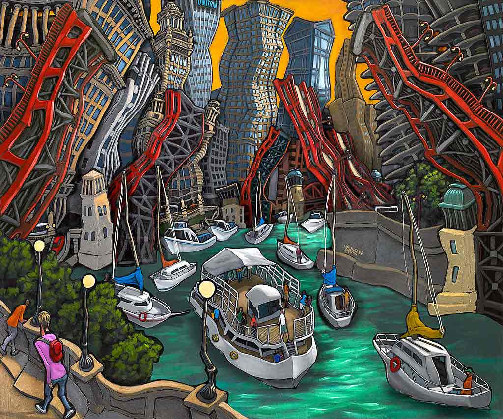 Chicago River Original Painting