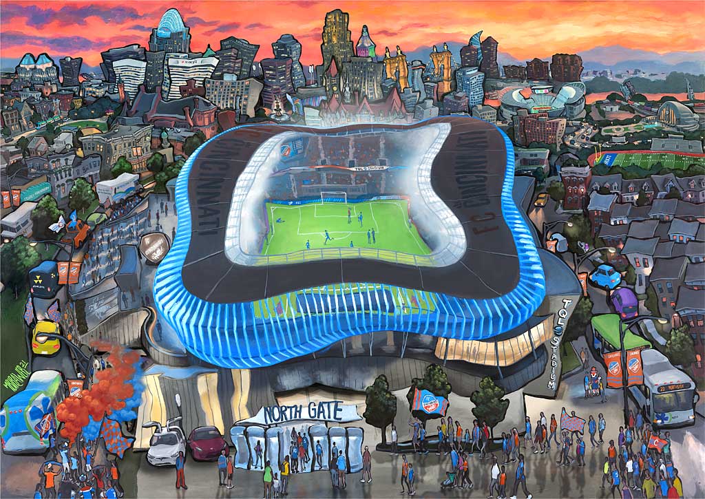 TQL Stadium - Home of Cincinnati FC Original Painting - Michael