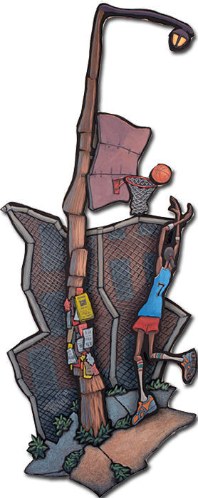 Shooting Hoops Cutout Painting