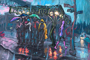 Waiting for the Interurban Original Painting
