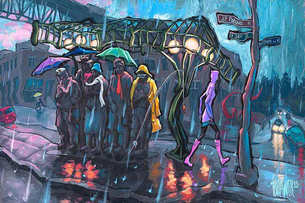 Waiting for the Interurban Original Painting