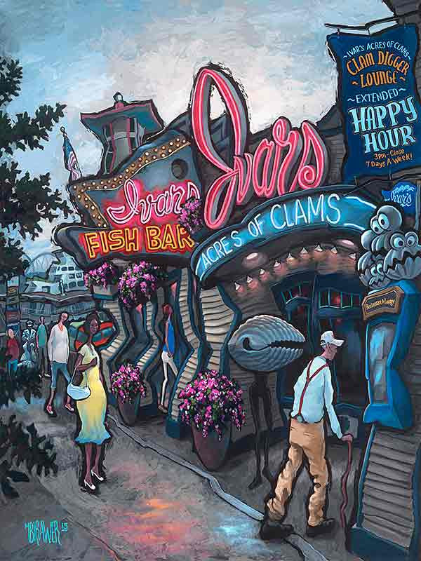 Ivar's Pier 57 Original Painting