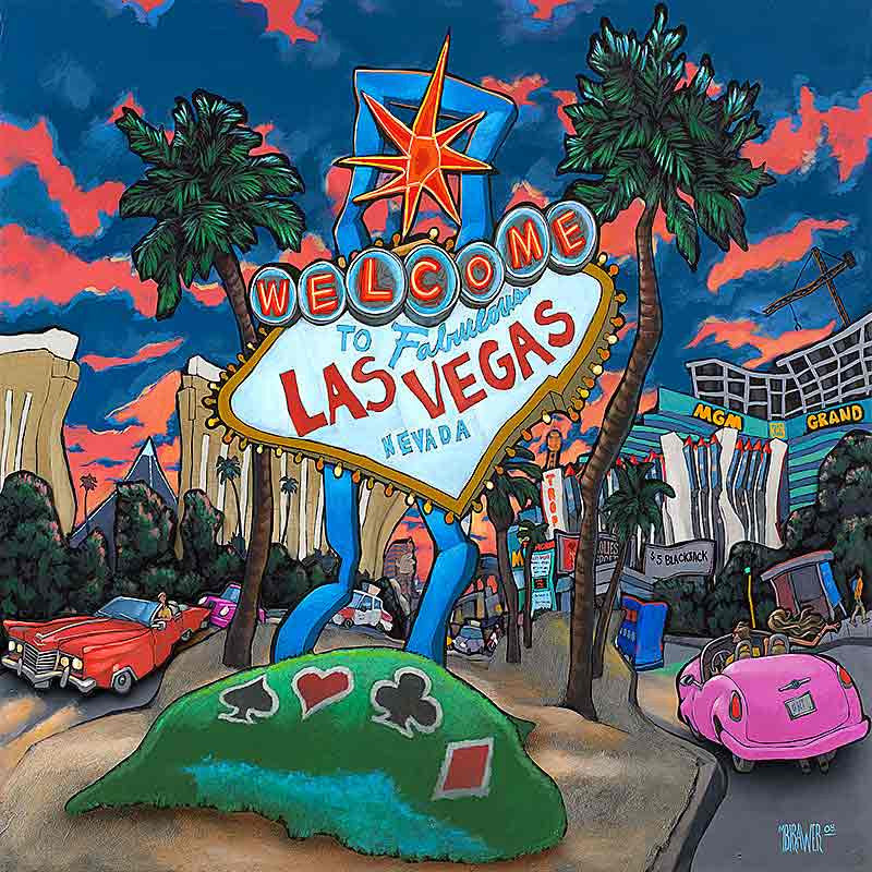 Welcome to Las Vegas Original Painting - Michael Birawer