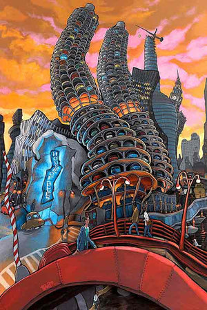 Marina City with House of Blues Original Painting