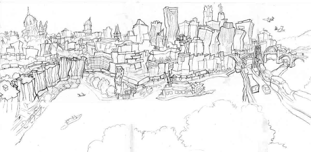 Downtown Saint Paul Concept Drawing