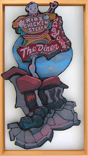 The Diner Cutout Painting