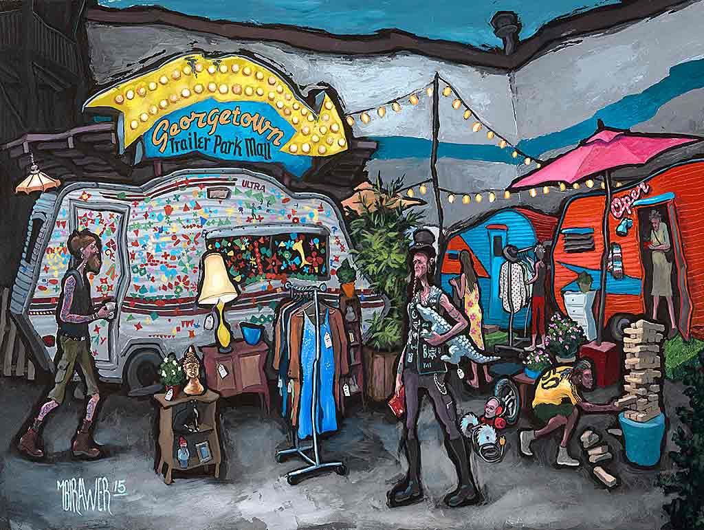 Georgetown Trailer Park Mall Original Painting