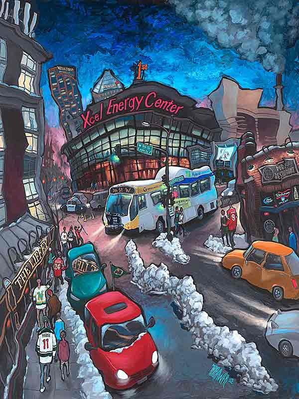 Xcel Energy Center - Home of the Wild Original Painting - Michael